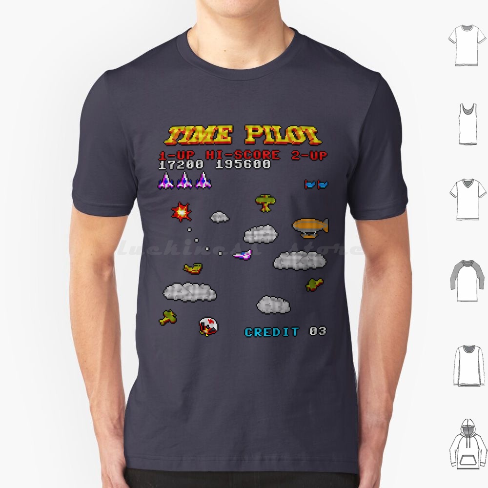 Retro Gaming T Shirt - Time Pilot 2 T Shirt Pamuk
